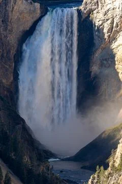 View of the powerful Lower Yellowstone Falls Stock Photos