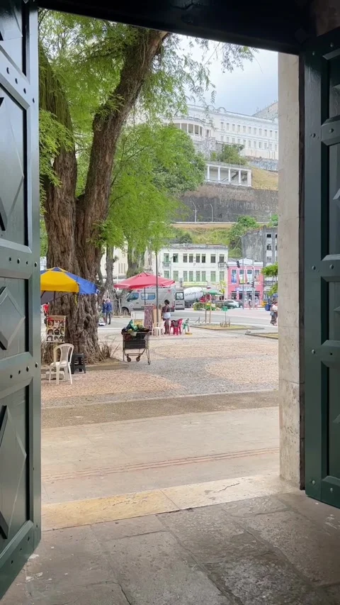 View of Praca Visconde de Cayru and Palacio Rio Branco Salvador Brazil Video stock 343440951