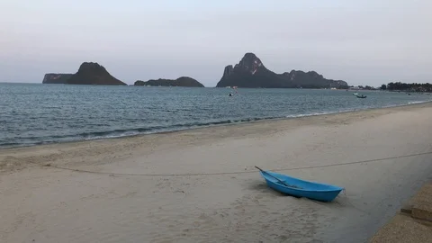 View of Prachuap Khiri Khan beach and nearby islands Video stock 107349258