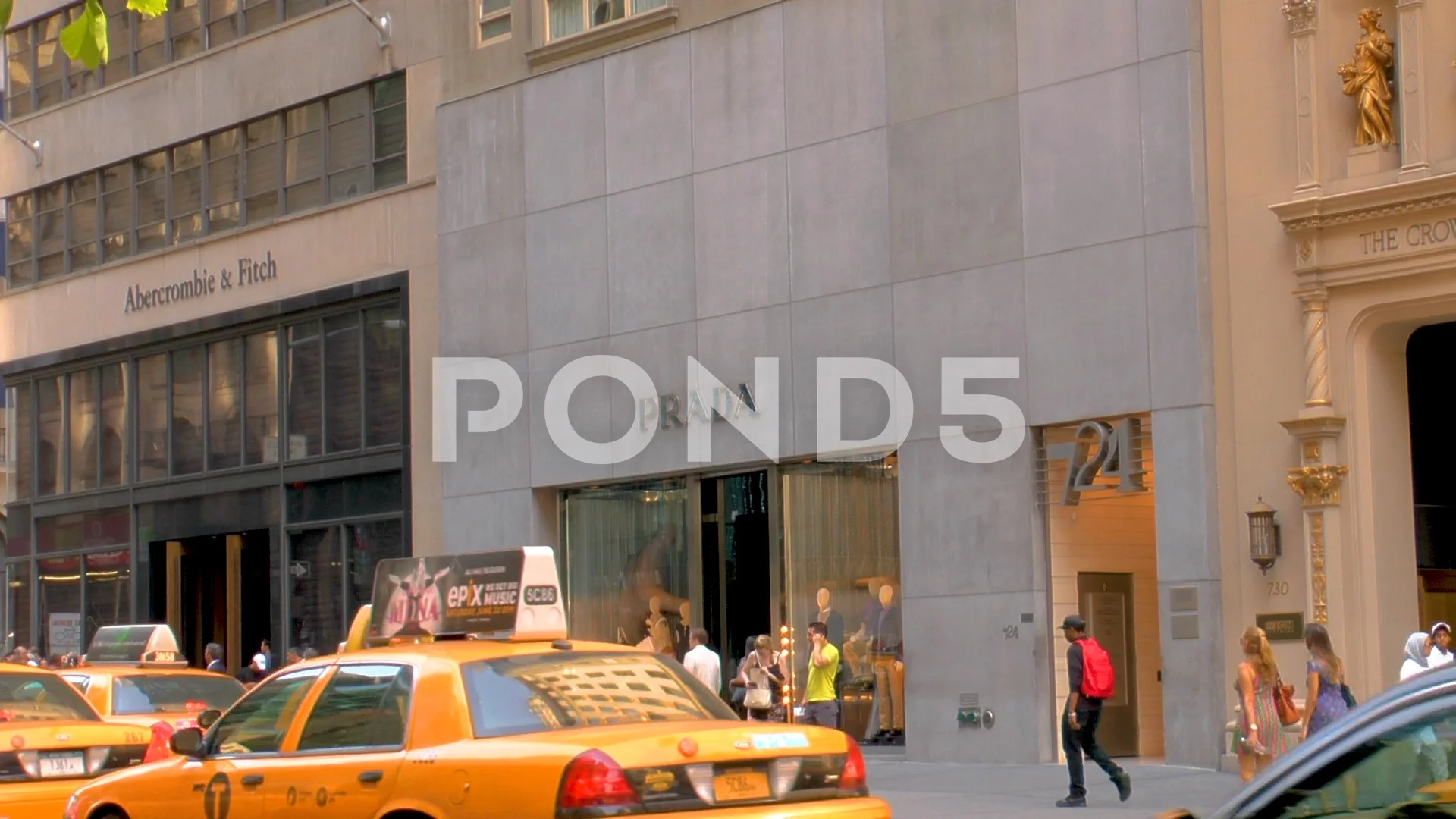 View of the Prada shop on 5th Avenue | Stock Video | Pond5