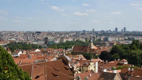 View of Prague timelapse Stock Footage 101061373