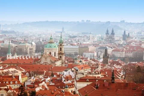 View of Prague's roofs Stock Photos