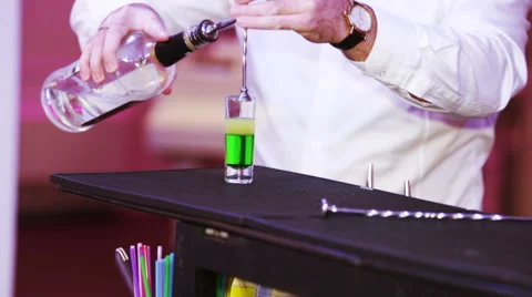 View of a preparation of short cocktail Stock-Footage 58878182