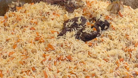 View of the prepared rice pilaf Stock Footage 122559825