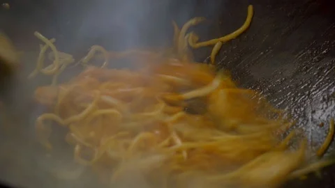 View of Preparing indomie on a cooking pot Stock Footage 108798691