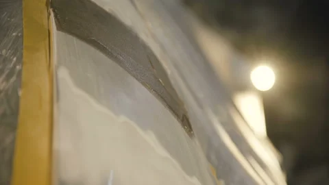 View of priming dent on the car surface 4K Video stock 86829656