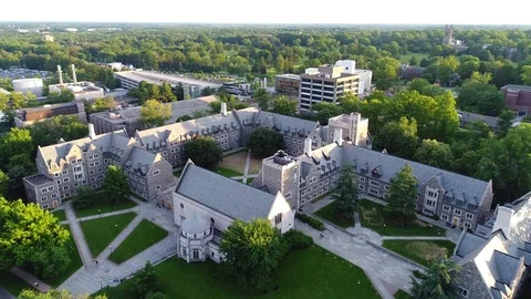 View of Princeton University's Whitman College Stock Footage