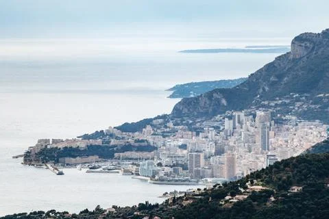 View of the Principality of Monaco from the mountains Stock Photos
