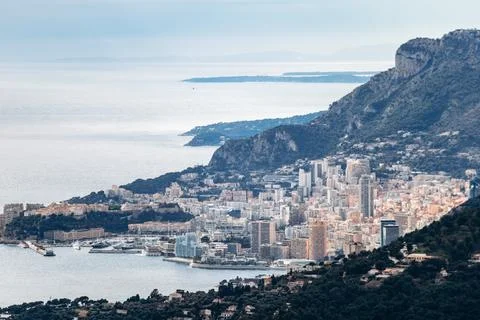 View of the Principality of Monaco from the mountains Stock Photos