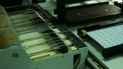 View process of manufacturing LED panels Stock Footage