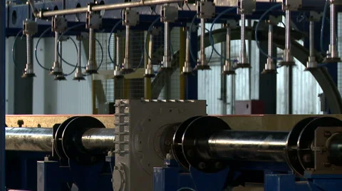 View on production of structural insulated panels Stock Footage 68090602