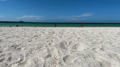 View of Progreso Beach in Yucatan Mexico Stock Footage 159523565