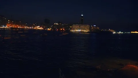 View at promenade and St Pauls harbour bay in Malta 4k Video Stock Footage 80355805