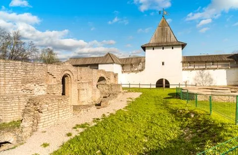 View of the Pskov Krom or Pskov Kremlin, Russia Stock Photos