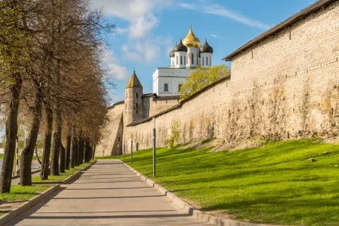 View of the Pskov Krom or Pskov Kremlin, Russia Stock Photos