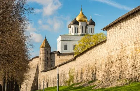 View of the Pskov Krom or Pskov Kremlin, Russia Stock Photos
