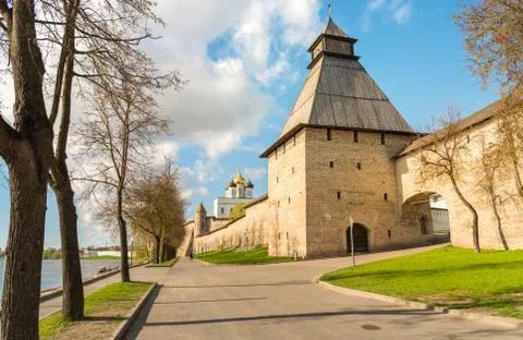 View of the Pskov Krom or Pskov Kremlin, Russia Stock Photos