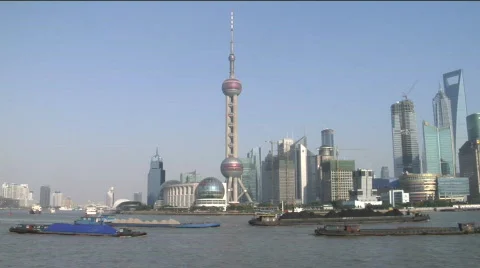 View of Pudong in Shanghai Stock Footage 286685