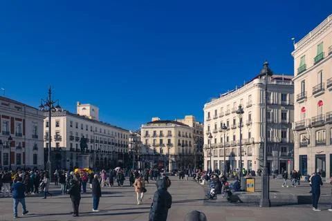 View of Puerta del Sol square Stock Photos