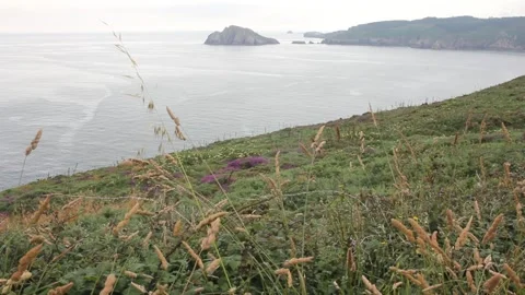 A view from Punta Roncadoira lighthouse, Spian Stock Footage 312526277