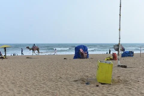 A view of puri beach which is located in orissa, India. Stock-Fotos