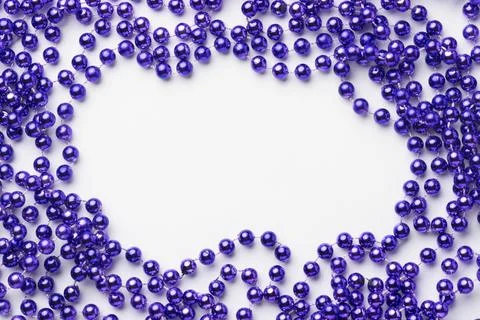 View purple beads frame Stock Photos