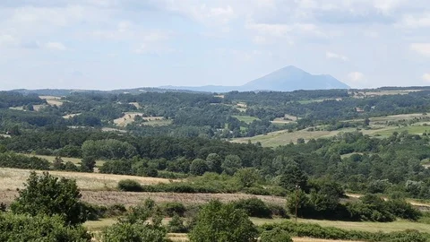 View on the pyramid shaped mountain Rtanj from the distance Stock-Footage 85789253