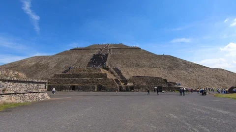 View of the pyramid of the sun from the bottom Stock Footage