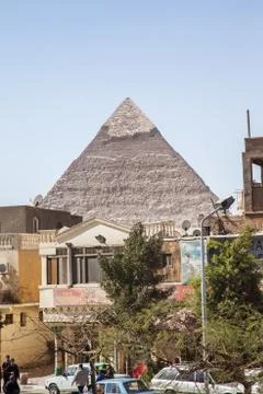 View of the pyramids in Cairo Stock Photos