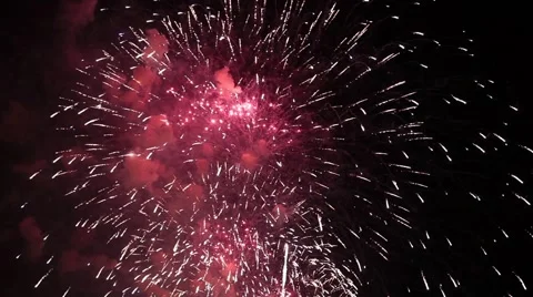 View of pyrotechnic firework show Stock Footage 53807789