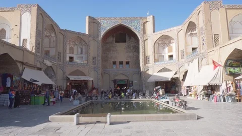 View of the Qeysarie Gate, Isfahan, Iran. Persian architecture Stock Footage 99971153