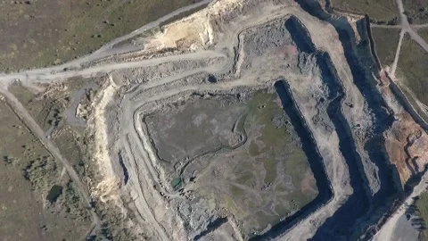 View of the quarry taken from a height Stock Footage 196954910