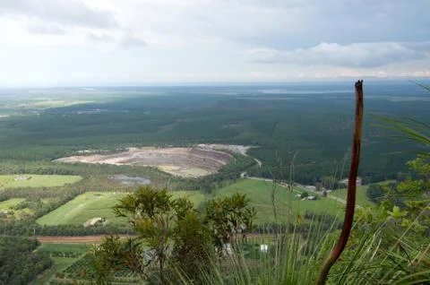 View of a quarry from the top of a mountain Stock Photos