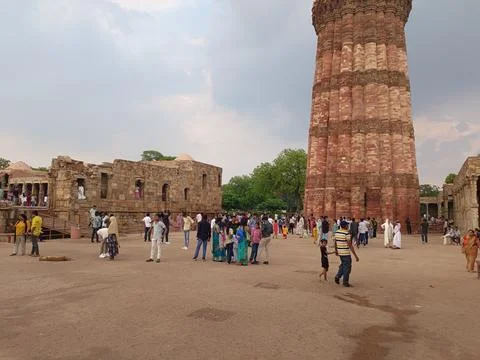 A view of Qutub Minar complex, a UNESCO World Heritage Site 写真素材