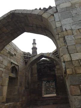 A View Of Qutub Minar Complex, A Unesco World Heritage Site In New Delhi, India 写真素材