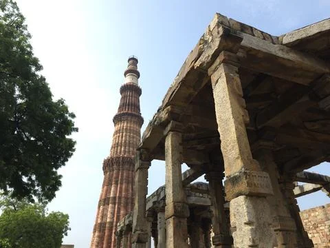 A View Of Qutub Minar Complex, A Unesco World Heritage Site In New Delhi, India 写真素材