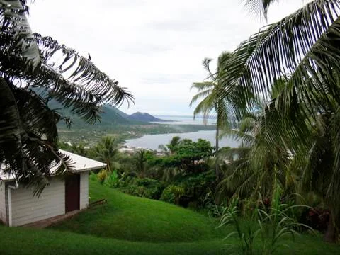 View of Rabaul and Simpson Harbour from Volcano Observatory Lookout, Papua Ne Stock Photos