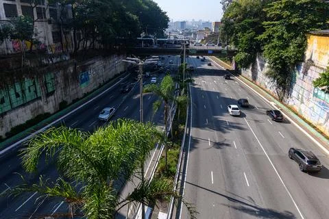 View of Radial Leste avenue, Sao Paulo Stock Photos