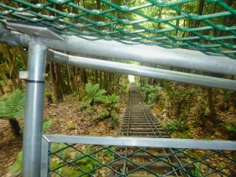 View to the rail from the basket Stock Photos