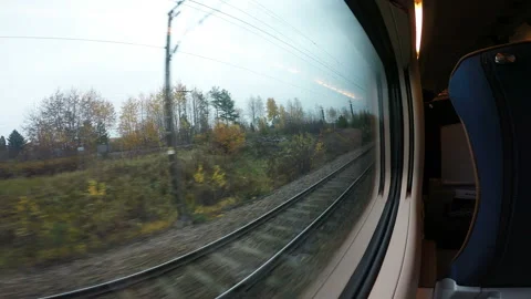 The view of the rails from the moving train Stock Footage 106463191