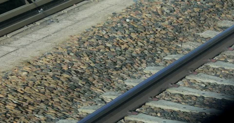 View On The Rails From The Train Stock Footage 97027232