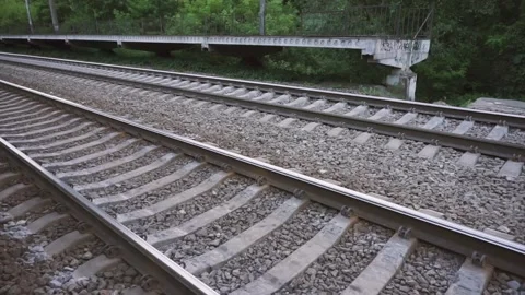 View of the railway line outside Stock Footage 132443779