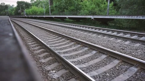 View of the railway line outside Stock Footage 132443801