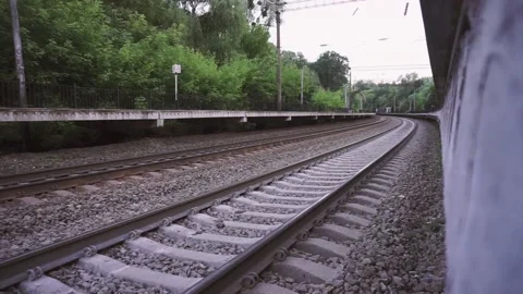 View of the railway line outside Stock Footage 132443802