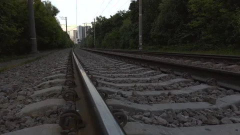View of the railway line outside Stock Footage 132443828