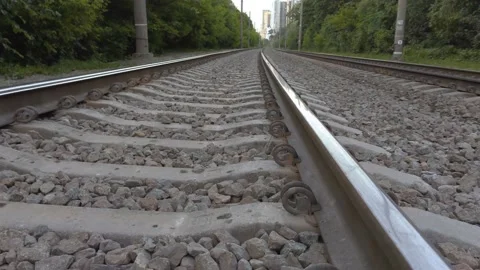 View of the railway line outside Stock Footage 132443829