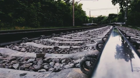 View of the railway line outside Stock Footage 132443847