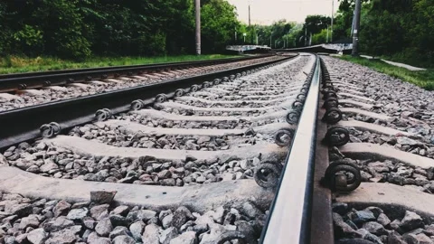 View of the railway line outside Stock Footage 132443849