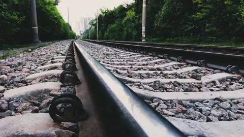 View of the railway line outside Stock Footage 132443857
