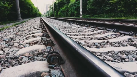 View of the railway line outside Stock Footage 132443867